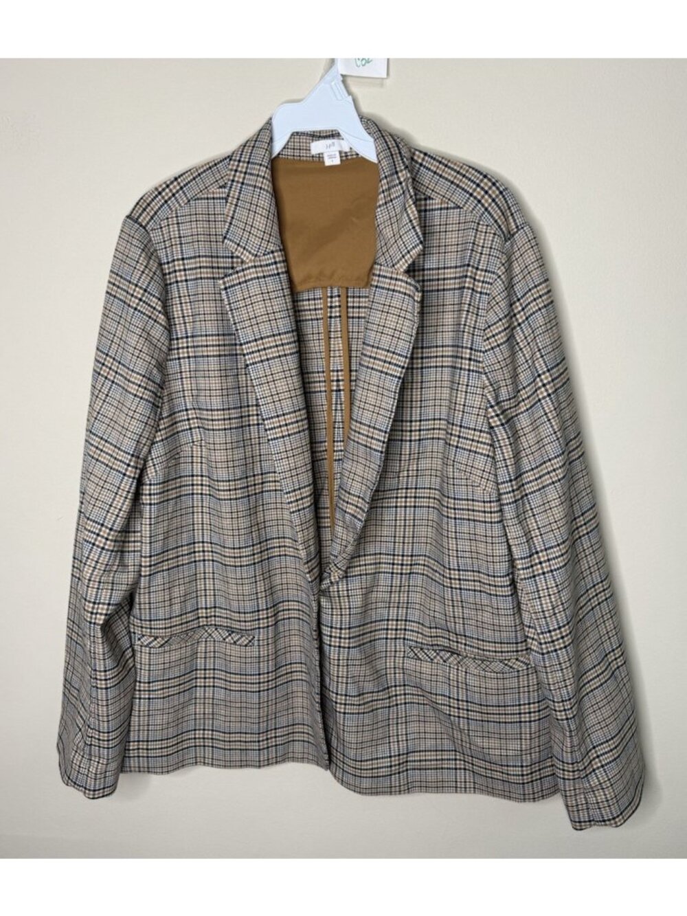 J. Jill Blazer Jacket Houndstooth Plaid Ponte Knit Professional